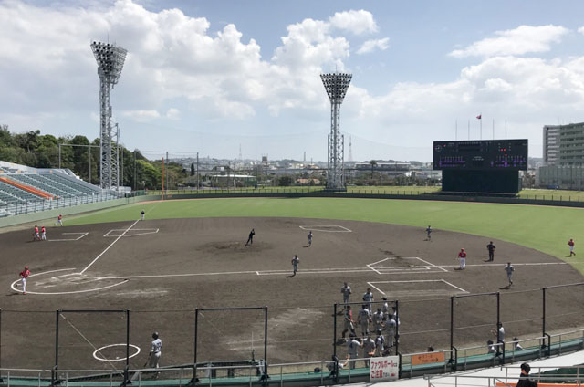 沖縄キャンプ　沖縄セルラースタジアム那覇の様子