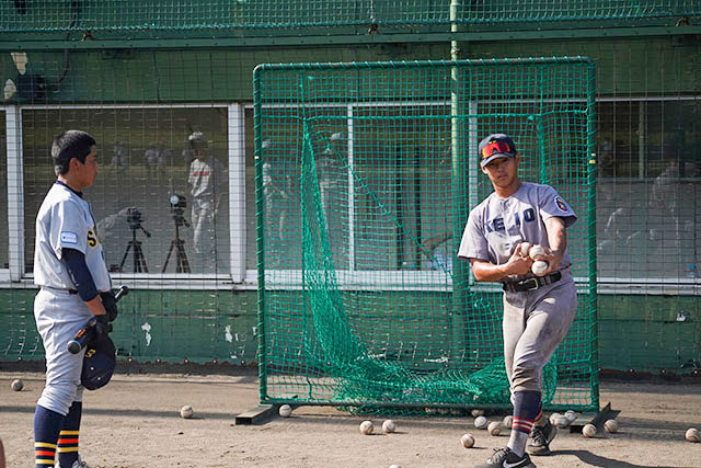 野球教室の様子 浅野佑亮 (札幌南・商2)の写真